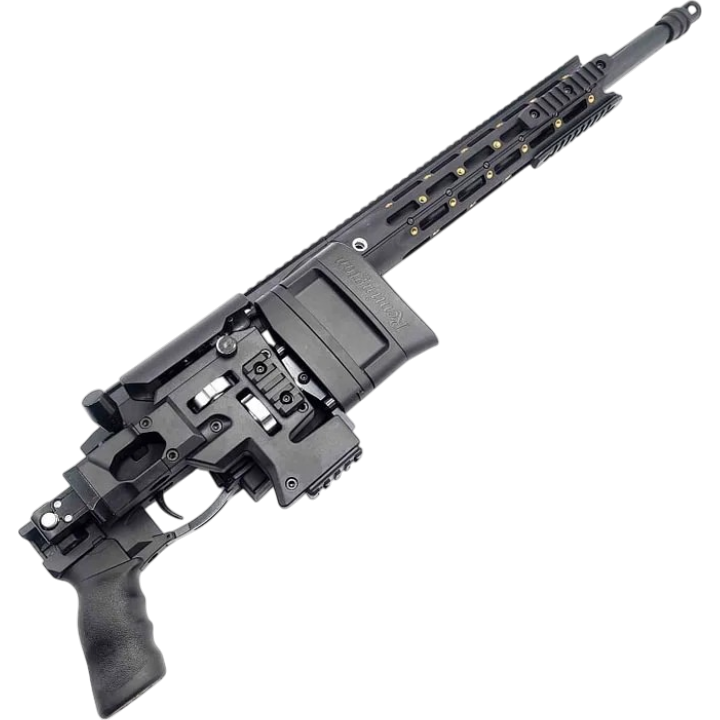 Tactical black MSR gel blaster sniper with scope and strong nylon construction